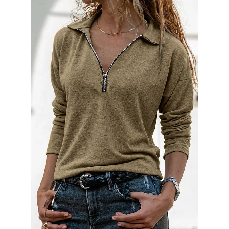 Relaxed Quarter-Zip Top