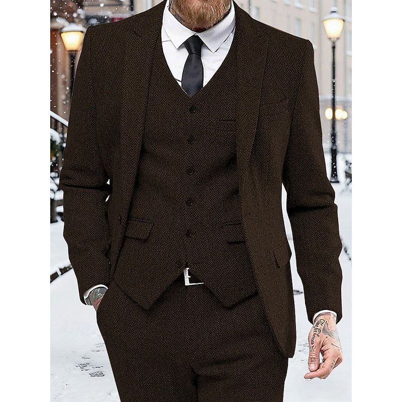 Refined Three-Piece Suit Set