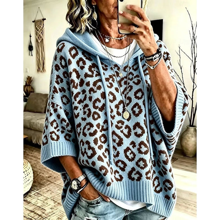 Animal Print Hooded Sweater