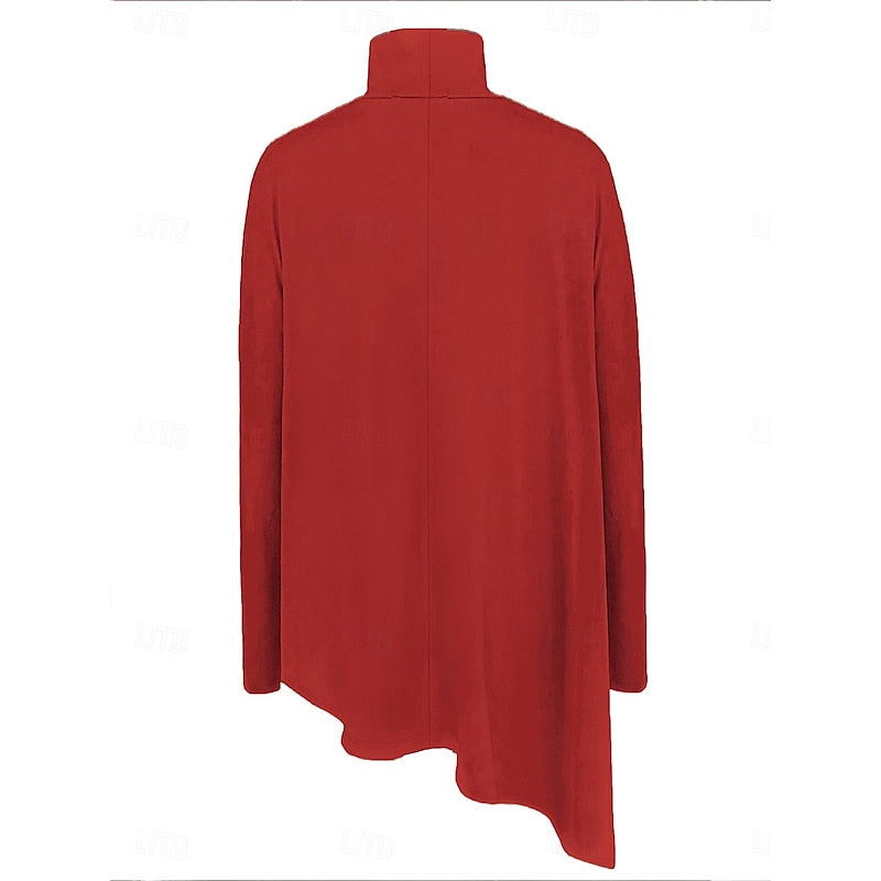 Draped Asymmetrical Turtleneck Top