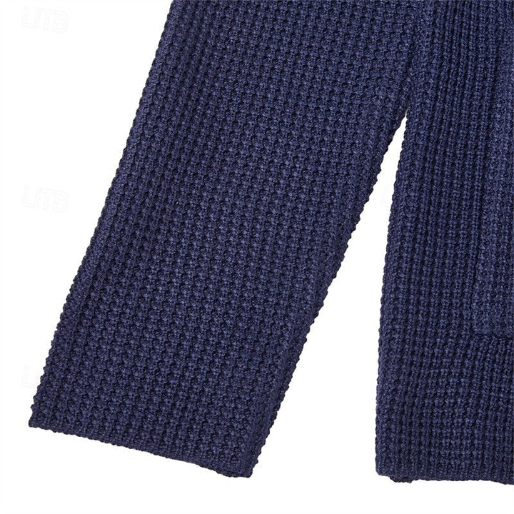 Textured Stand-Collar Cardigan