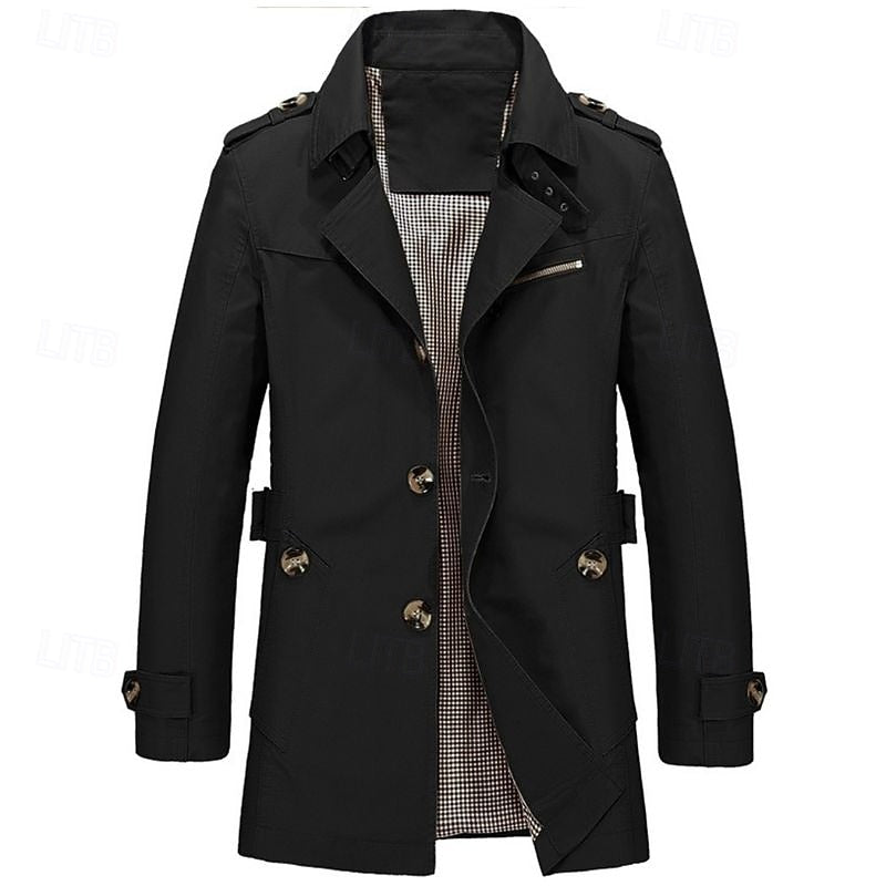 Refined Single-Breasted Trench Coat