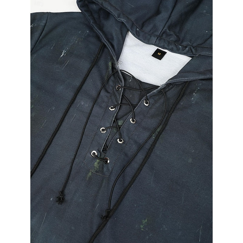 Halloween Lace-Up Skull Hoodie