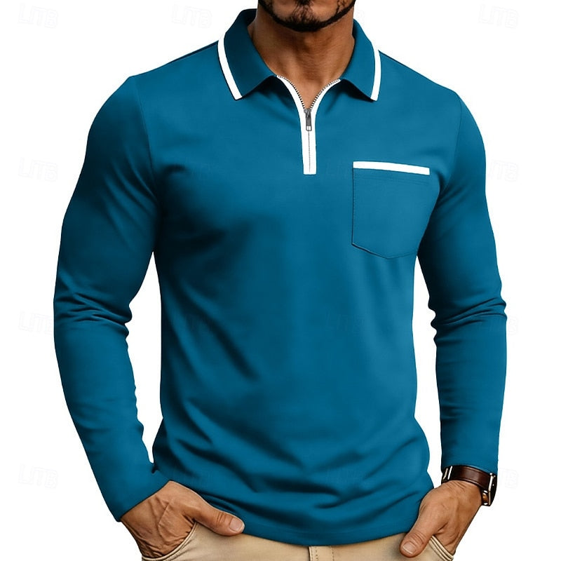 Refined Quarter-Zip Polo Shirt