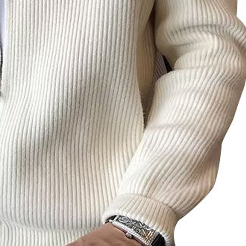 Ribbed Zip-Front Cardigan