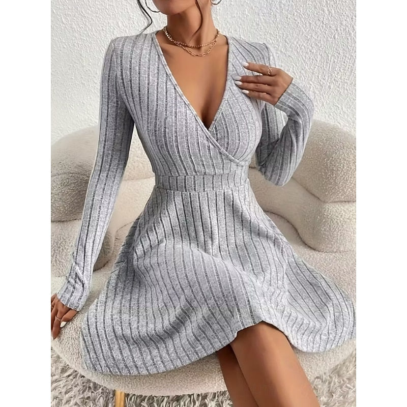 Wrap-Neck A-Line Dress