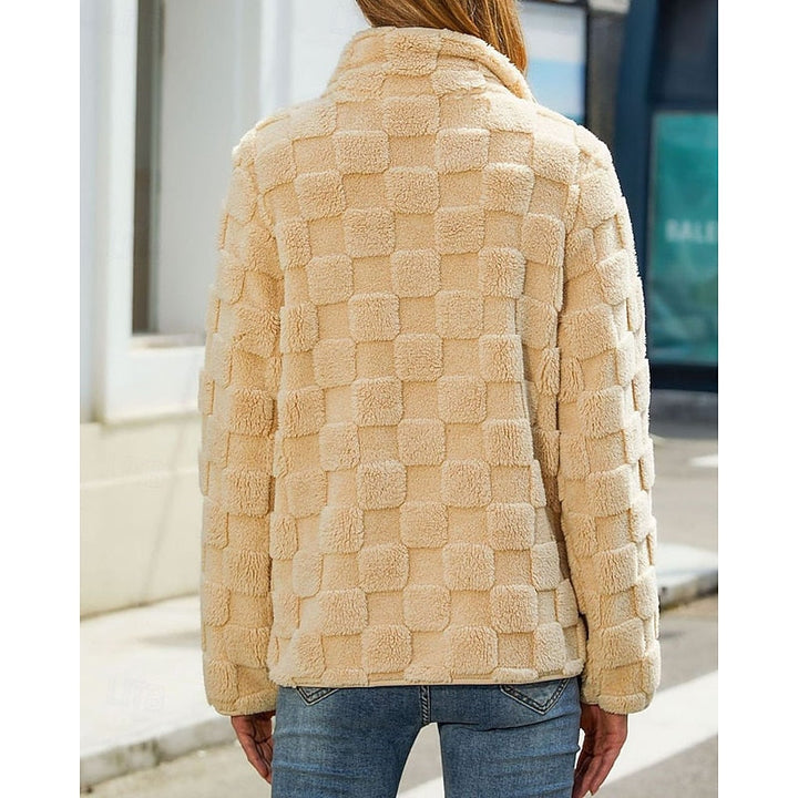 Textured Stand-Collar Zip Coat