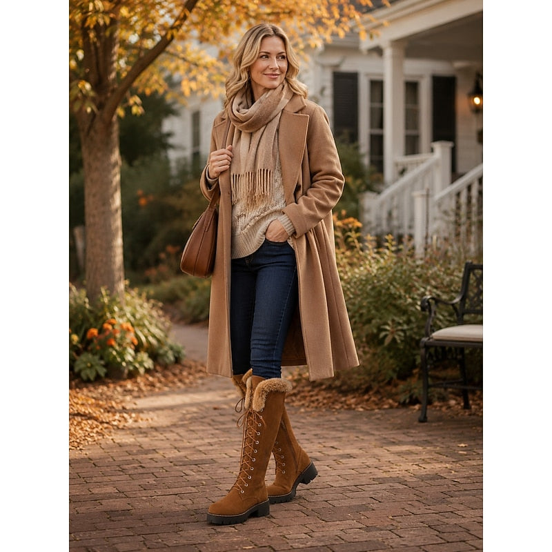 Aurelia Lace-Up Knee-High Winter Boots