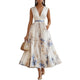 Floral Pleated A-Line Midi Dress