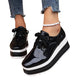 Women's Square Toe Platform Derby Shoes