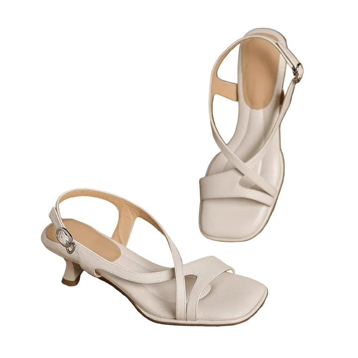Low Kitten Heel Slingback Sandals