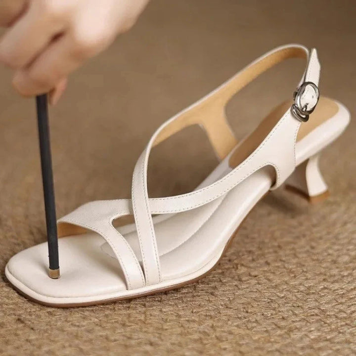 Low Kitten Heel Slingback Sandals