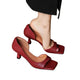 Mid Block Heel Open Square Toe Mules