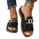 Women's Open-Toe Buckle Slide Sandals