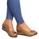 Women's Peep-Toe Wedge Slingback Sandals