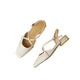 Women's Round Toe Cross-Strap Low Block Heel Flats