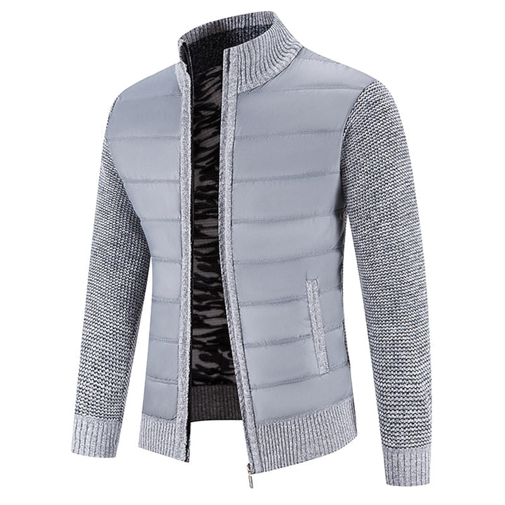 Zip-Front Stand Collar Cardigan