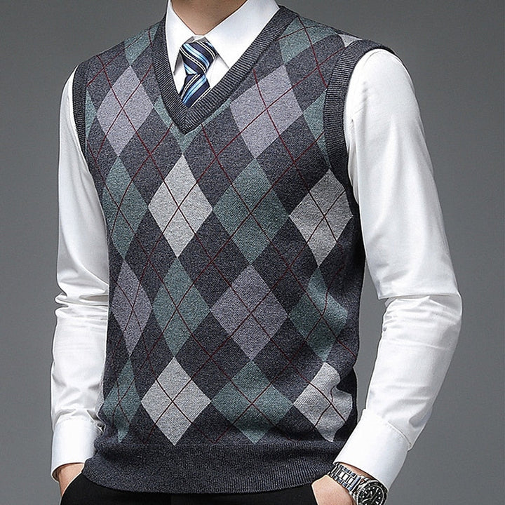 Argyle V-Neck Sweater Vest