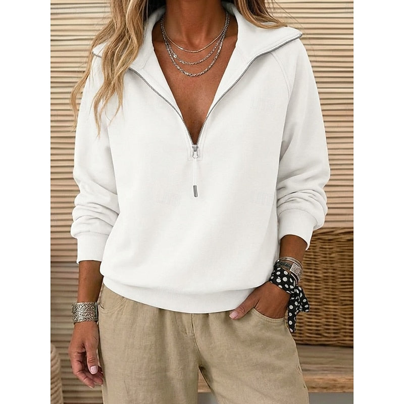 Quarter-Zip Lapel Sweatshirt