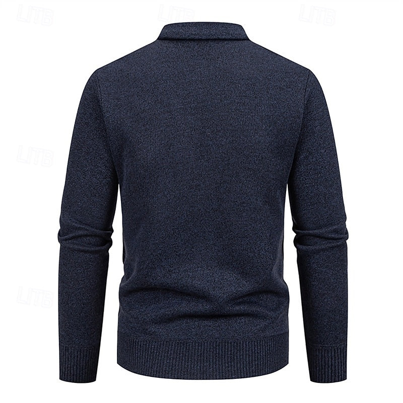 Refined Argyle Cardigan