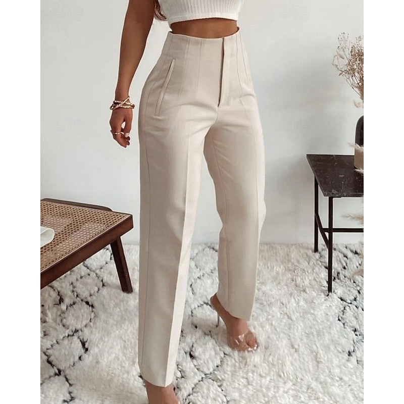 High-Waisted Tailored Pants