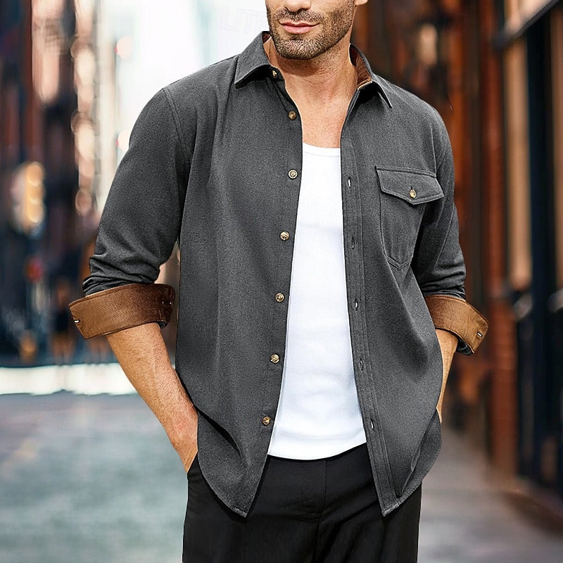 Rugged Button-Front Overshirt