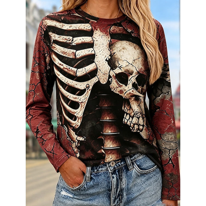 Halloween Skeleton Long Sleeve Top