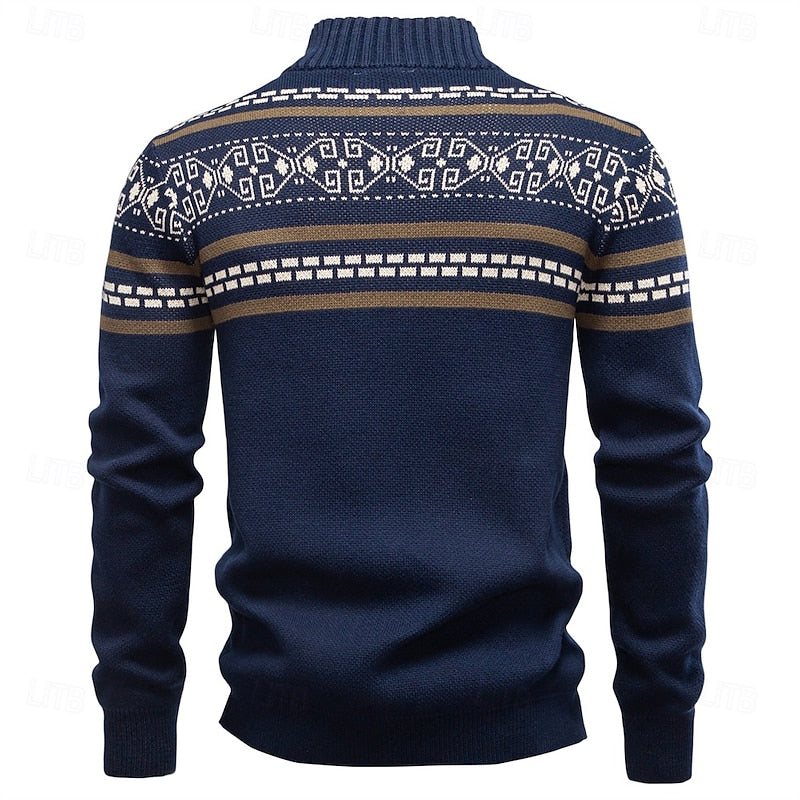 Fair Isle Zip-Up Cardigan