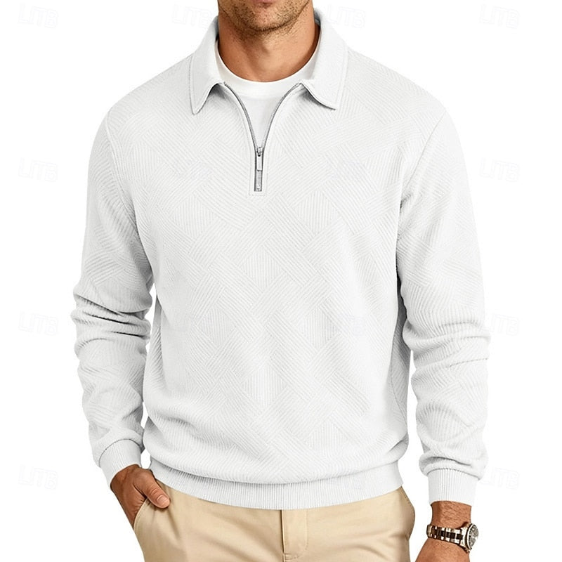 Textured Quarter-Zip Pullover