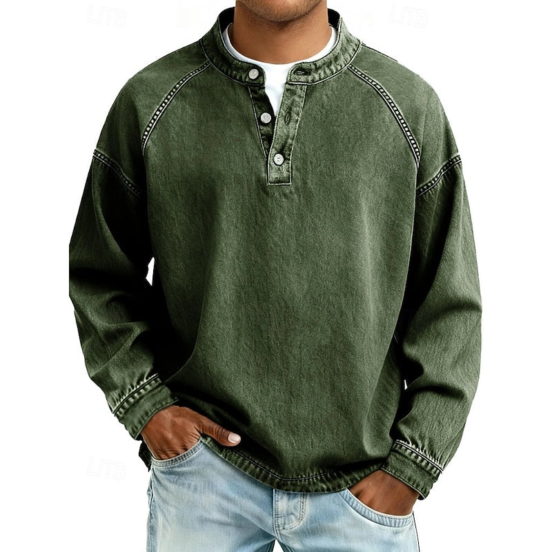 Vintage Washed Henley Shirt