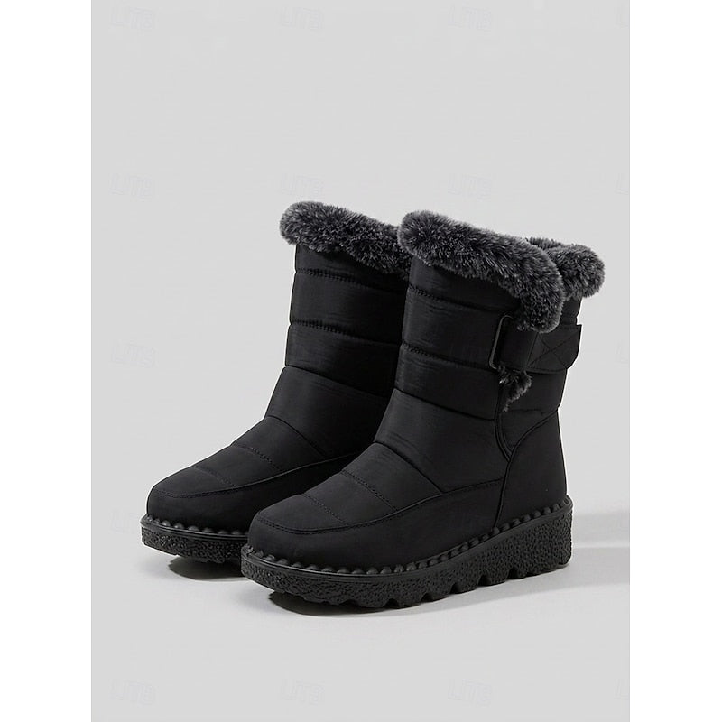 Cozy Fur-Trimmed Winter Snow Boots