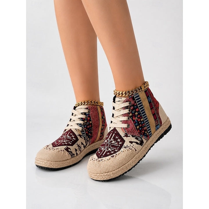 Boho Patterned High-Top Sneakers