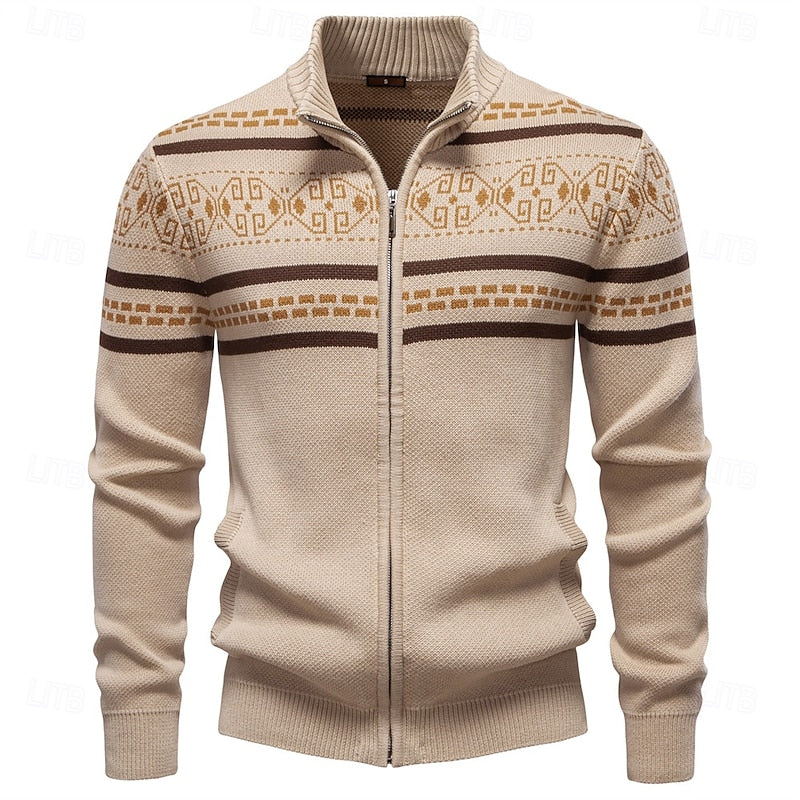 Fair Isle Zip-Up Cardigan