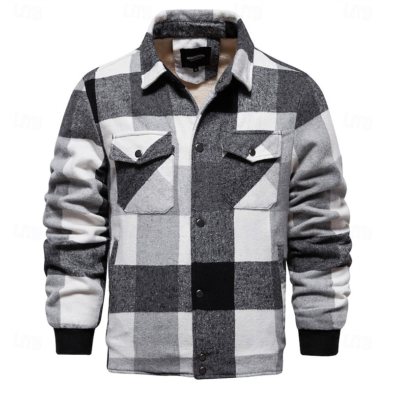 Rugged Plaid Shirt Jacket