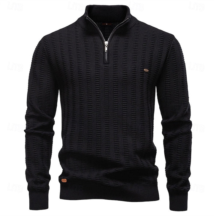 Textured Half-Zip Sweater