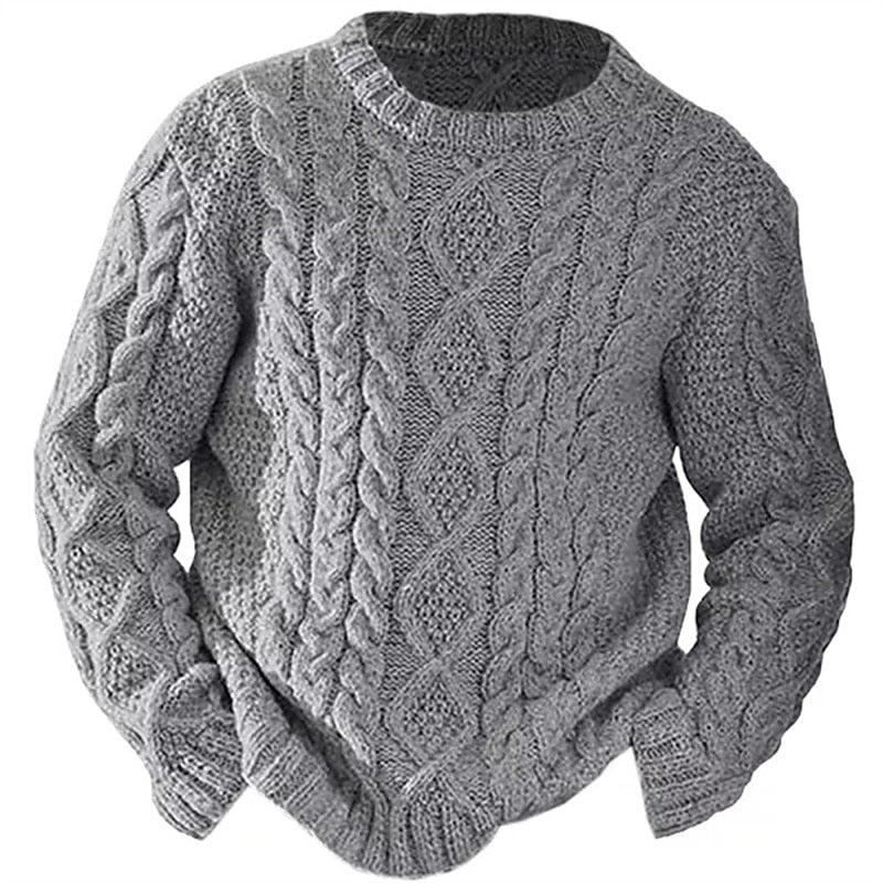 Cable Knit Crew Neck Sweater