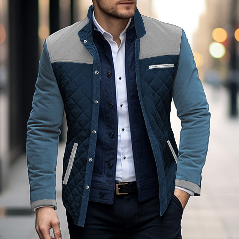 Color Block Quilted Jacket