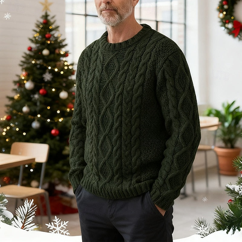 Cable Knit Crew Neck Sweater