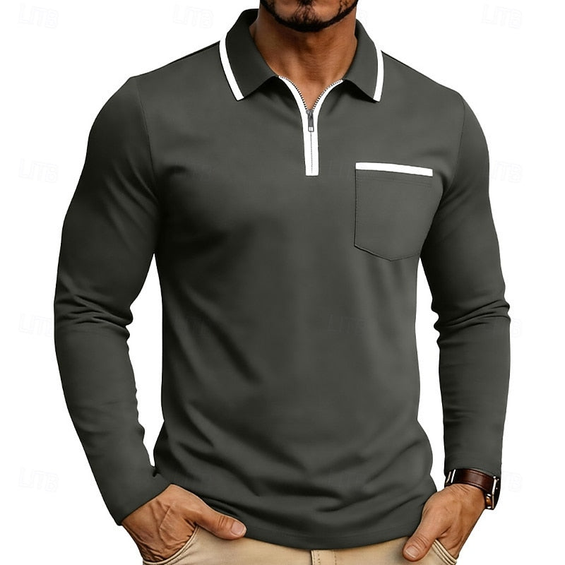 Refined Quarter-Zip Polo Shirt