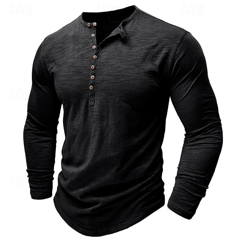 Classic Long-Sleeve Henley Shirt