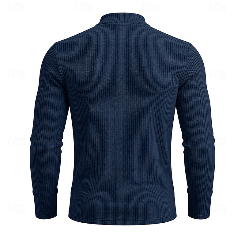 Ribbed Mock-Neck Top
