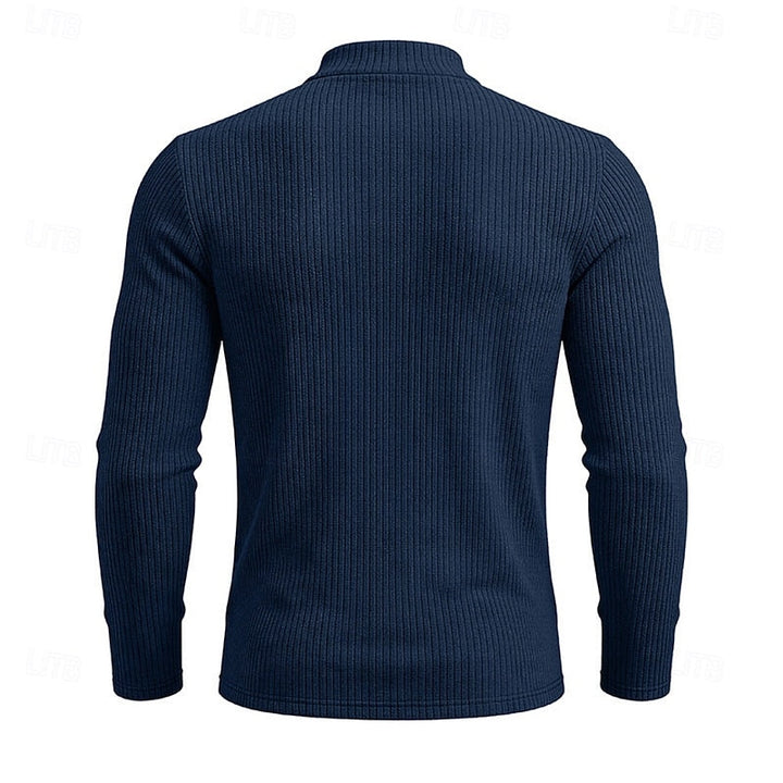 Ribbed Mock-Neck Top