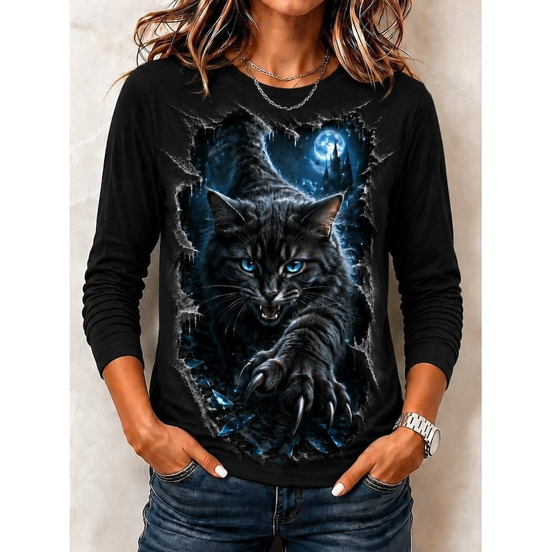 Graphic Halloween Crew Neck Top