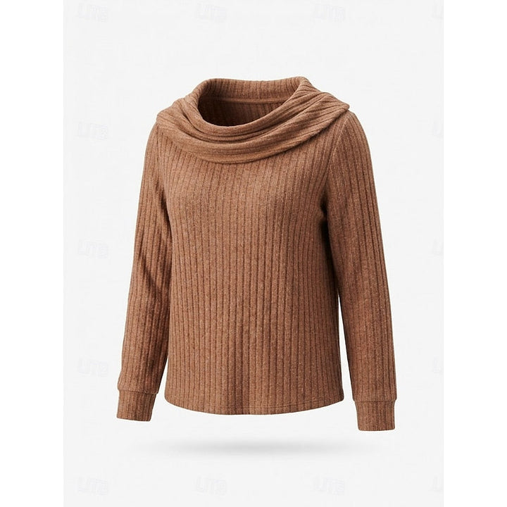 Cowl-Neck Ribbed Top