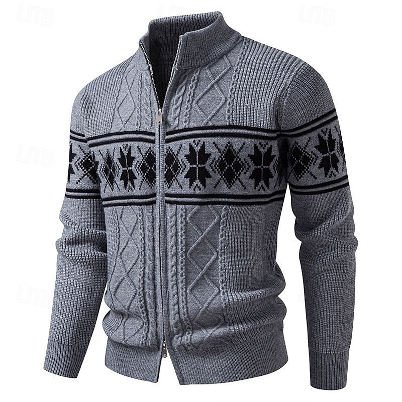 Fair Isle Zip Cardigan