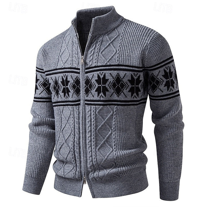 Fair Isle Zip Cardigan