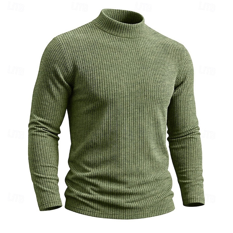 Ribbed Mock-Neck Top