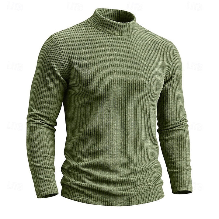 Ribbed Mock-Neck Top
