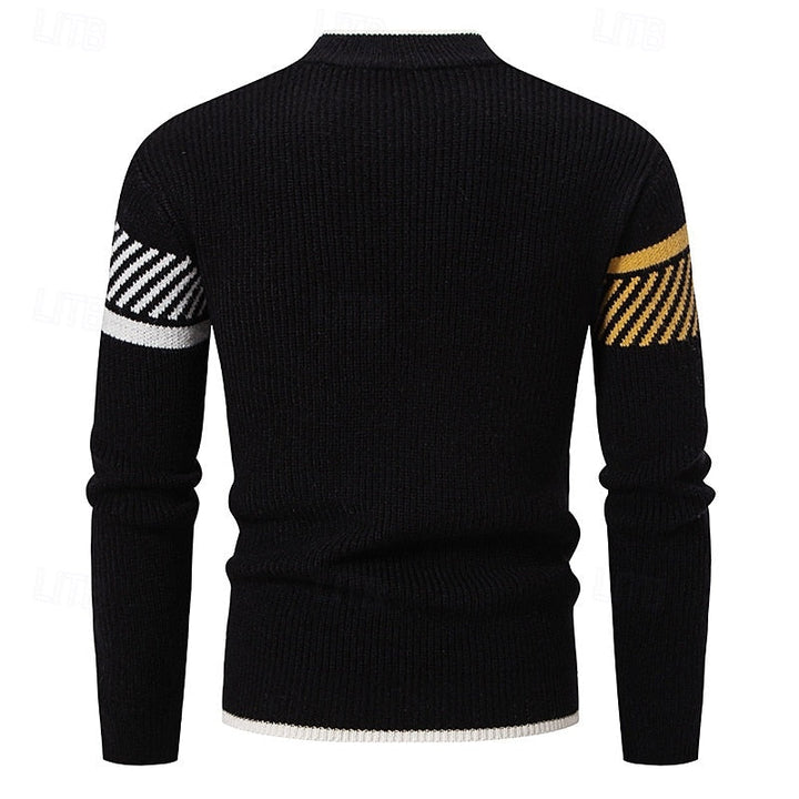 Textured Color-Block Sweater