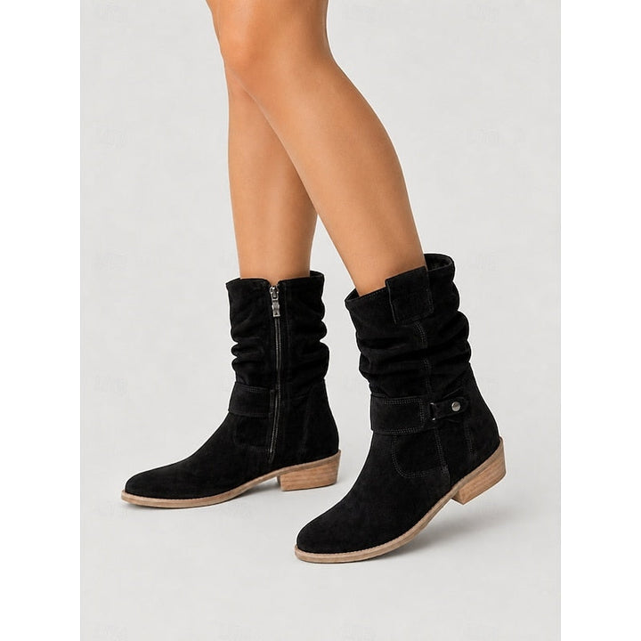 Slouchy Buckle Ankle Boots